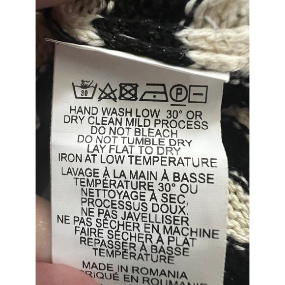 RAMY BROOK WOMENS MEDIUM JESSA KNIT STRIPE SWEATER MIDI DRESS BLACK IVORY NEW - Picture 13 of 14